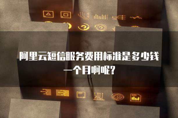 阿里云短信服务费用标准是多少钱一个月啊呢?
