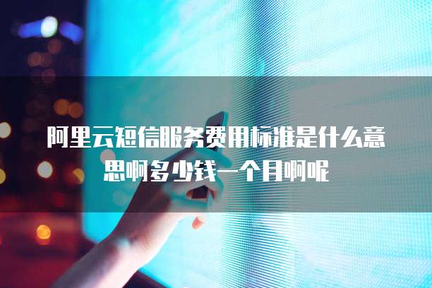 阿里云短信服务费用标准是什么意思啊多少钱一个月啊呢