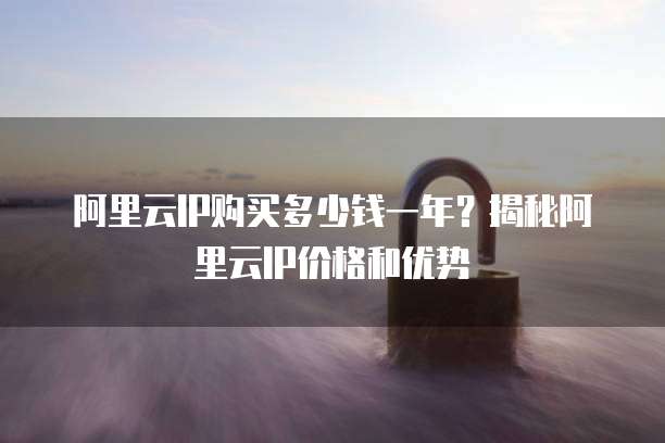 阿里云IP购买多少钱一年?揭秘阿里云IP价格和优势