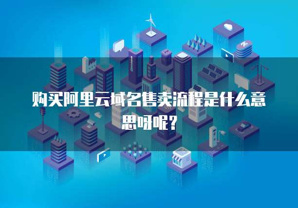 购买阿里云域名售卖流程是什么意思呀呢？
