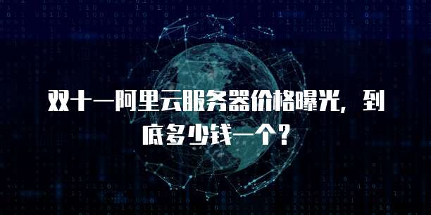 双十一阿里云服务器价格曝光,到底多少钱一个?