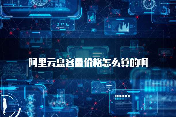 阿里云盘容量价格怎么算的啊