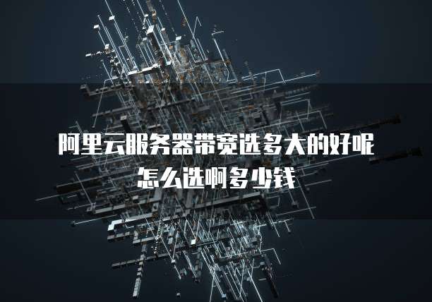  阿里云服务器带宽选多大的好呢怎么选啊多少钱