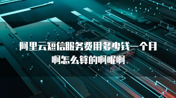 阿里云短信服务费用多少钱一个月啊怎么算的啊呢啊