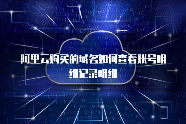 阿里云购买的域名如何查看账号明细记录明细