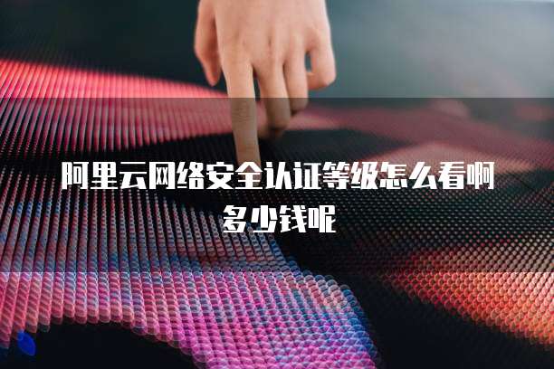 阿里云网络安全认证等级怎么看啊多少钱呢
