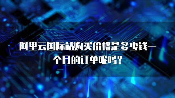 阿里云国际站购买价格是多少钱一个月的订单呢吗?