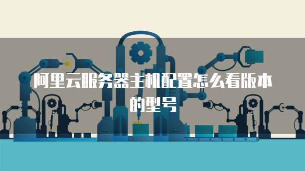 阿里云服务器主机配置怎么看版本的型号