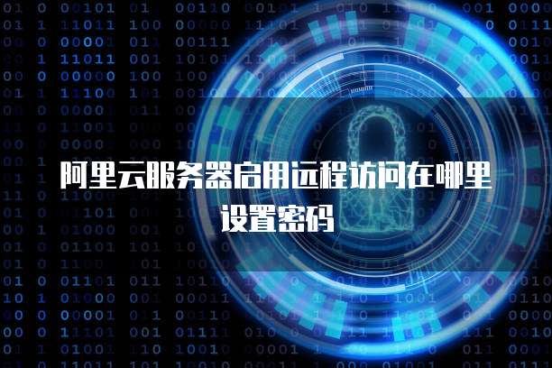 阿里云服务器启用远程访问在哪里设置密码
