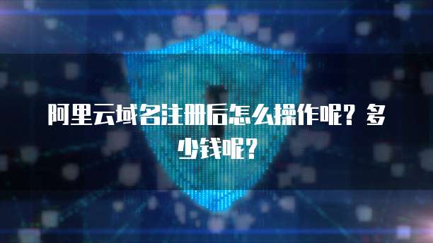 阿里云域名注册后怎么操作呢?多少钱呢?