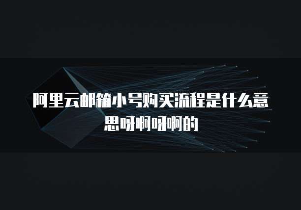 阿里云邮箱小号购买流程是什么意思呀啊呀啊的