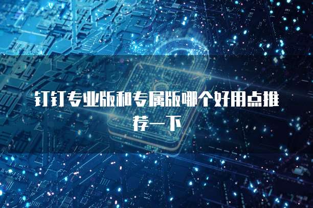钉钉专业版和专属版哪个好用点推荐一下