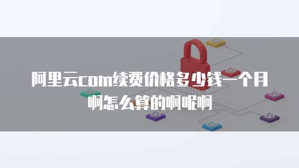 阿里云com续费价格多少钱一个月啊怎么算的啊呢啊