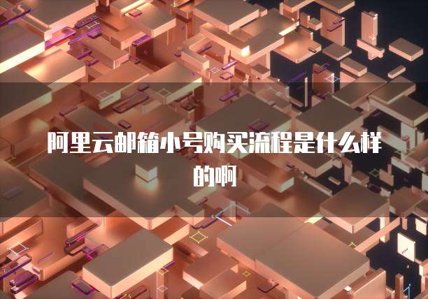 阿里云邮箱小号购买流程是什么样的啊