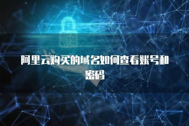 阿里云购买的域名如何查看账号和密码