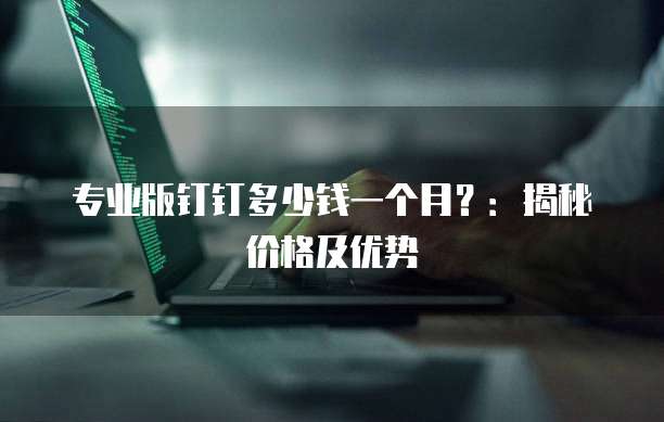 专业版钉钉多少钱一个月?:揭秘价格及优势
