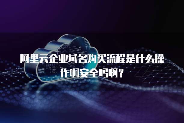 阿里云企业域名购买流程是什么操作啊安全吗啊?