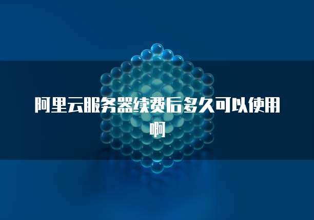 阿里云服务器续费后多久可以使用啊