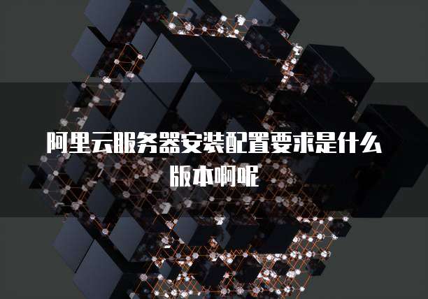 阿里云服务器安装配置要求是什么版本啊呢