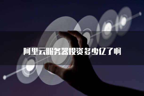 阿里云服务器投资多少亿了啊
