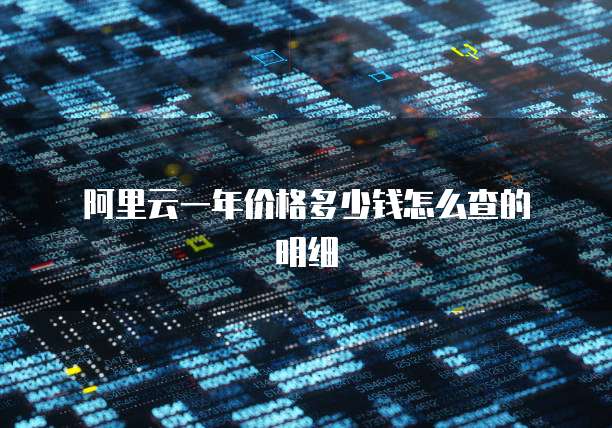 阿里云一年价格多少钱怎么查的明细