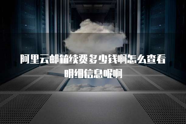 阿里云邮箱续费多少钱啊怎么查看明细信息呢啊