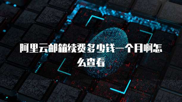 阿里云邮箱续费多少钱一个月啊怎么查看