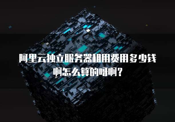 阿里云独立服务器租用费用多少钱啊怎么算的呀啊?