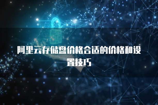 阿里云存储盘价格合适的价格和设置技巧