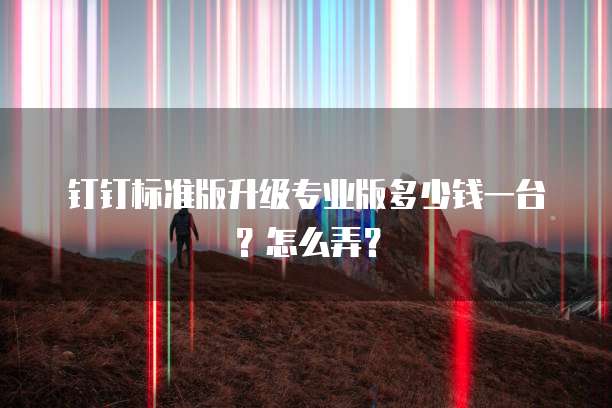 钉钉标准版升级专业版多少钱一台?怎么弄?