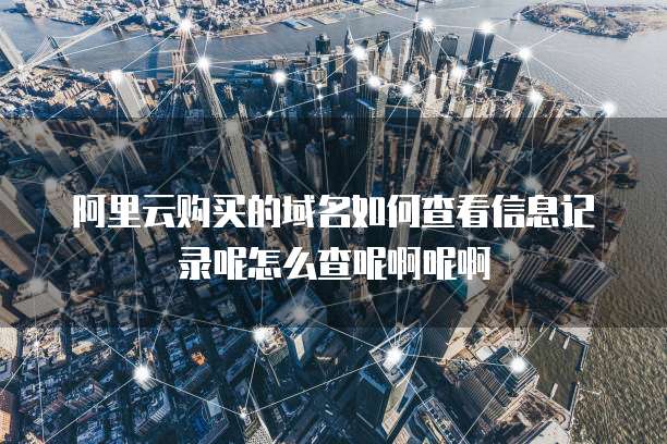 阿里云购买的域名如何查看信息记录呢怎么查呢啊呢啊