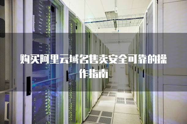 购买阿里云域名售卖安全可靠的操作指南