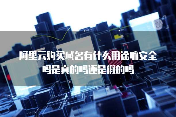 阿里云购买域名有什么用途嘛安全吗是真的吗还是假的吗