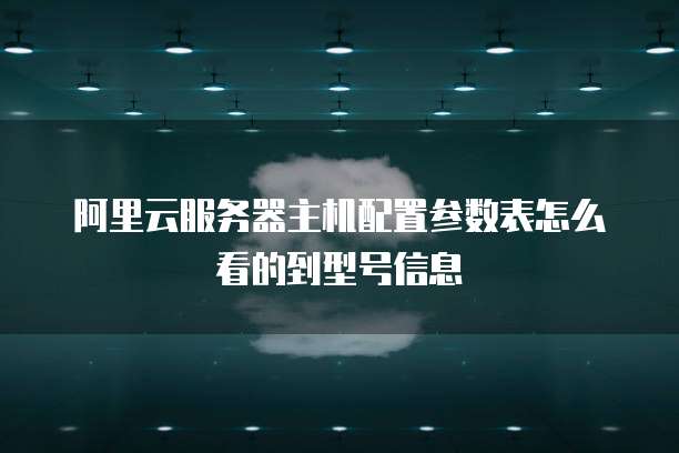 阿里云服务器主机配置参数表怎么看的到型号信息