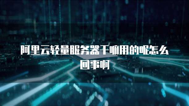 阿里云轻量服务器干嘛用的呢怎么回事啊