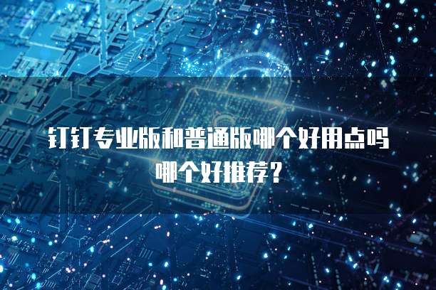 钉钉专业版和普通版哪个好用点吗哪个好推荐？