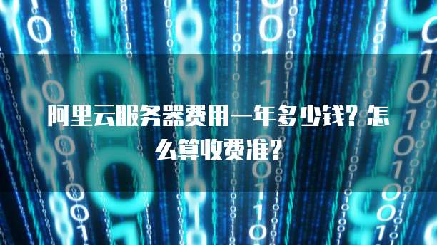 阿里云服务器费用一年多少钱?怎么算收费准?