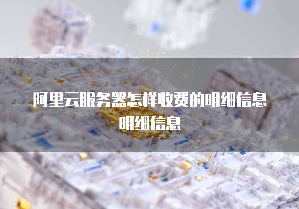 阿里云服务器怎样收费的明细信息明细信息