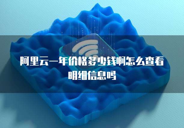 阿里云一年价格多少钱啊怎么查看明细信息吗