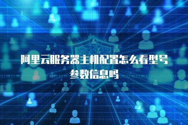 阿里云服务器主机配置怎么看型号参数信息吗