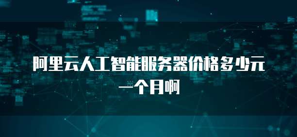 阿里云人工智能服务器价格多少元一个月啊