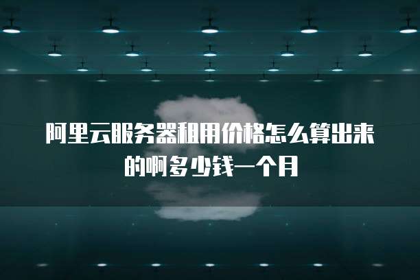 阿里云服务器租用价格怎么算出来的啊多少钱一个月