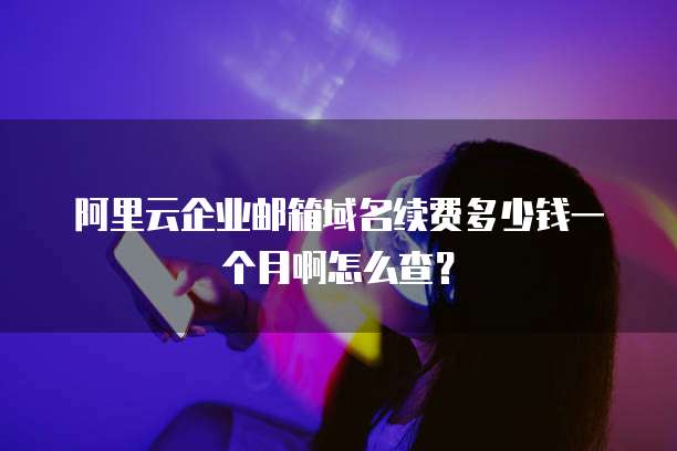阿里云企业邮箱域名续费多少钱一个月啊怎么查?