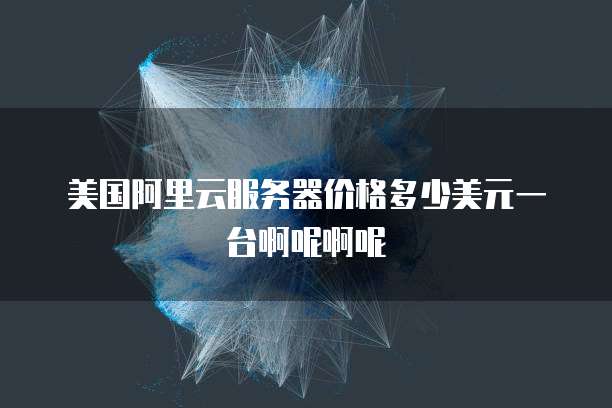 美国阿里云服务器价格多少美元一台啊呢啊呢