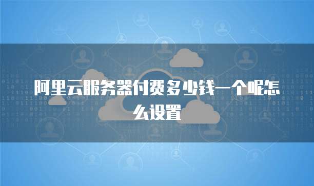阿里云服务器付费多少钱一个呢怎么设置