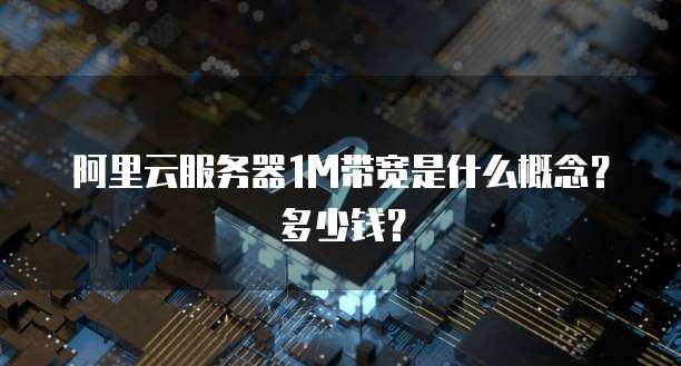 阿里云服务器1M带宽是什么概念?多少钱?