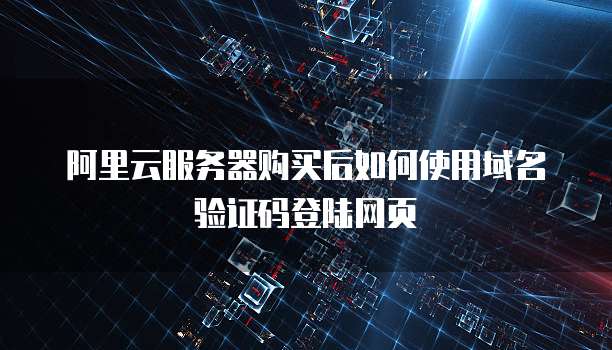 阿里云服务器购买后如何使用域名验证码登陆网页