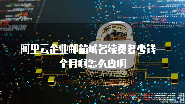 阿里云企业邮箱域名续费多少钱一个月啊怎么查啊