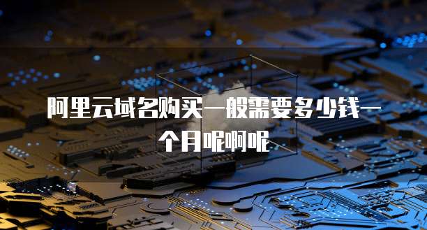 阿里云域名购买一般需要多少钱一个月呢啊呢