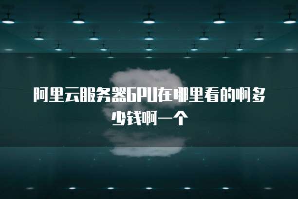 阿里云服务器GPU在哪里看的啊多少钱啊一个